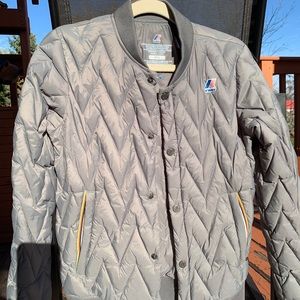 Like new K Way small unisex grey bomber jacket
